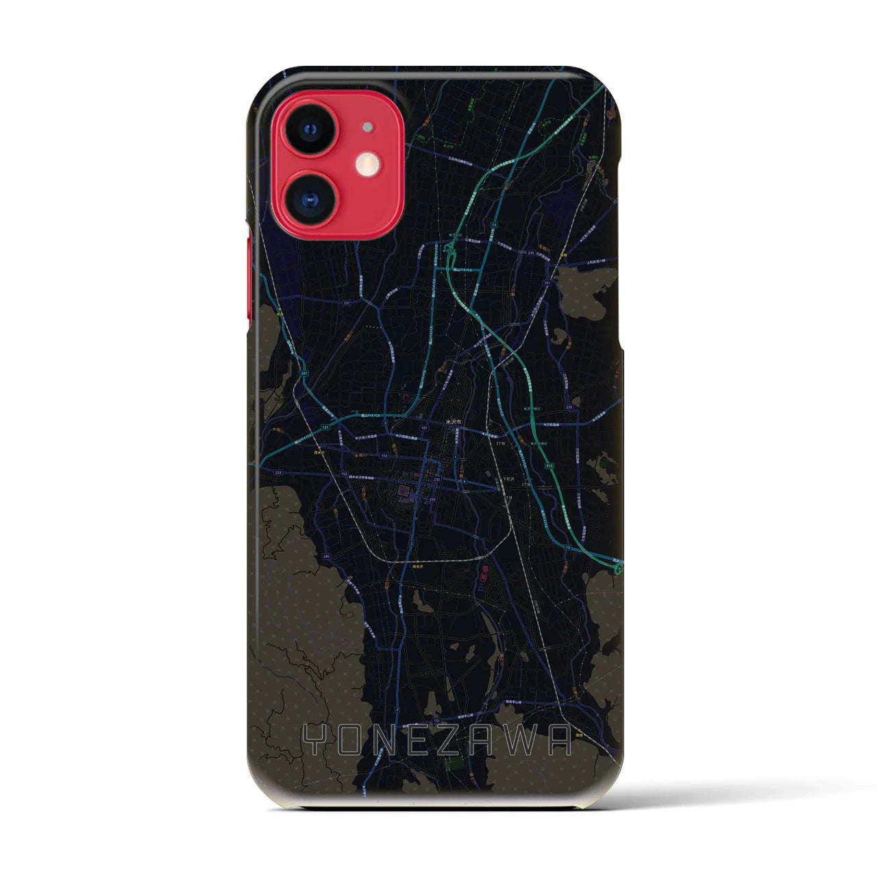 【米沢(山形県)】地図柄iPhoneケース(バックカバータイプ)
