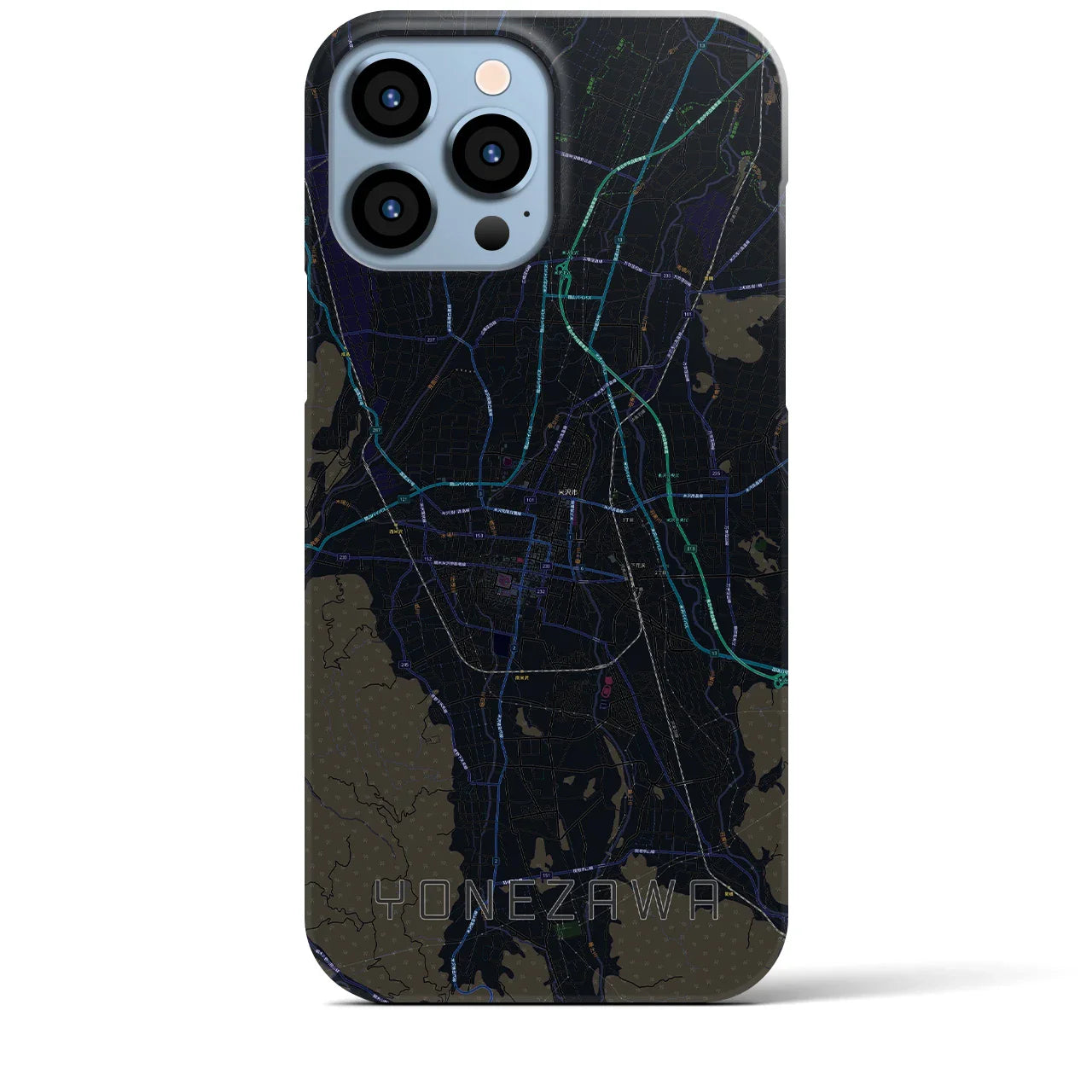 【米沢(山形県)】地図柄iPhoneケース(バックカバータイプ)
