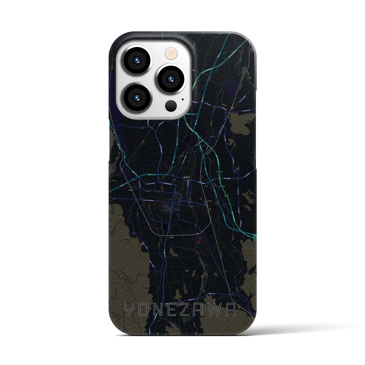 【米沢(山形県)】地図柄iPhoneケース(バックカバータイプ)