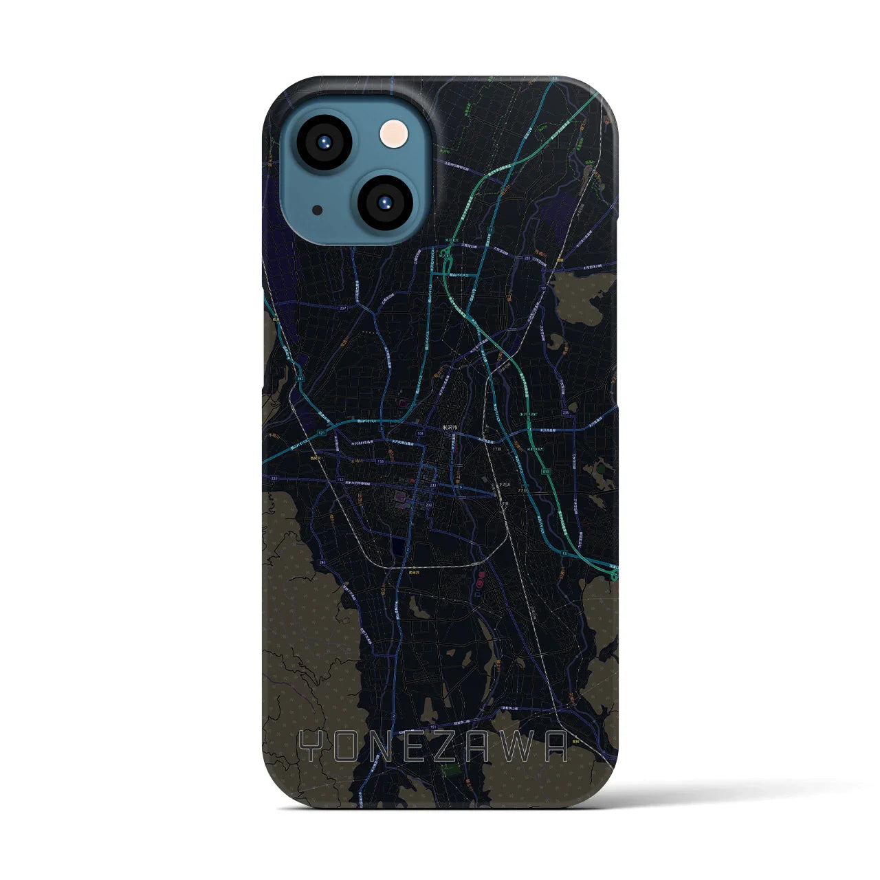 【米沢(山形県)】地図柄iPhoneケース(バックカバータイプ)