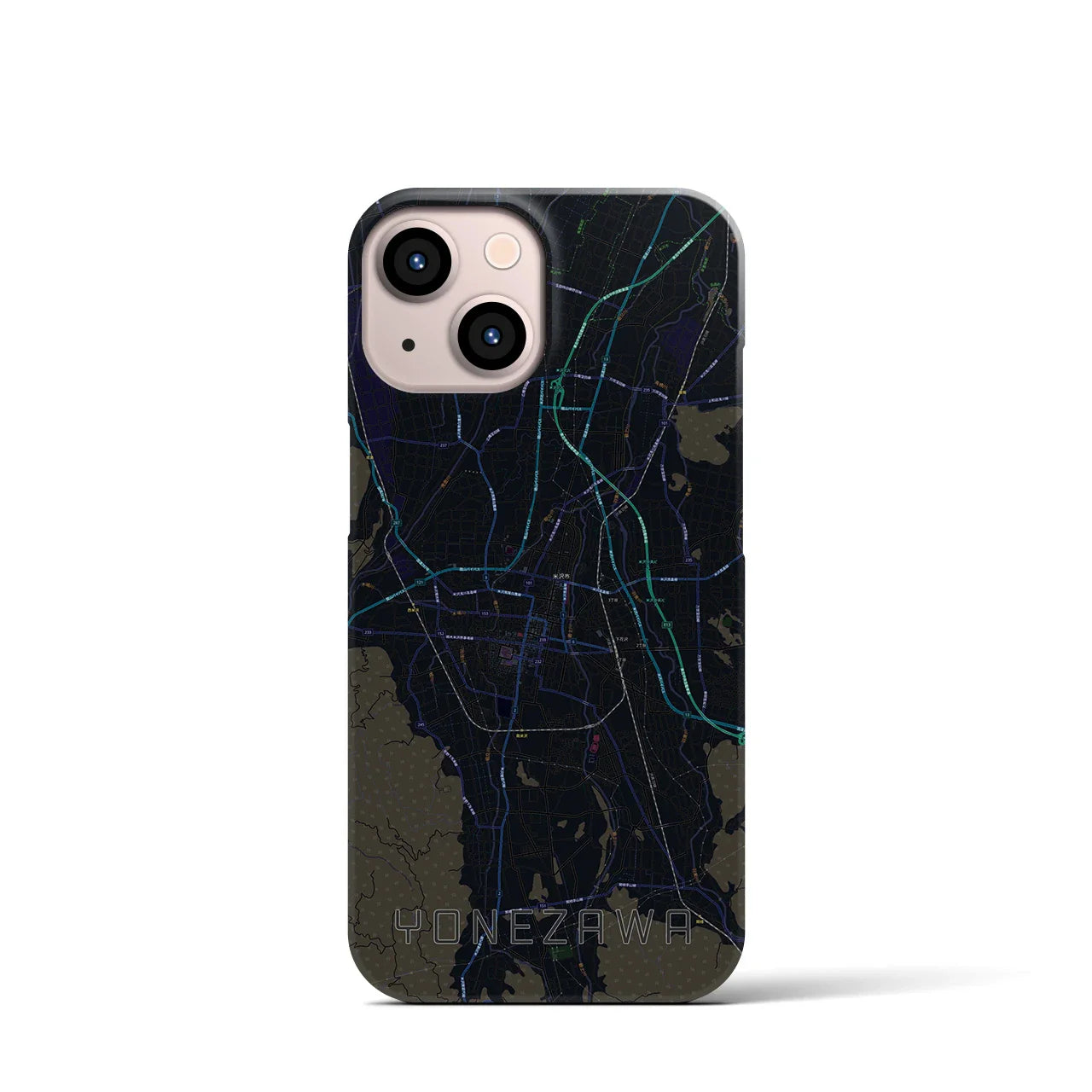 【米沢(山形県)】地図柄iPhoneケース(バックカバータイプ)