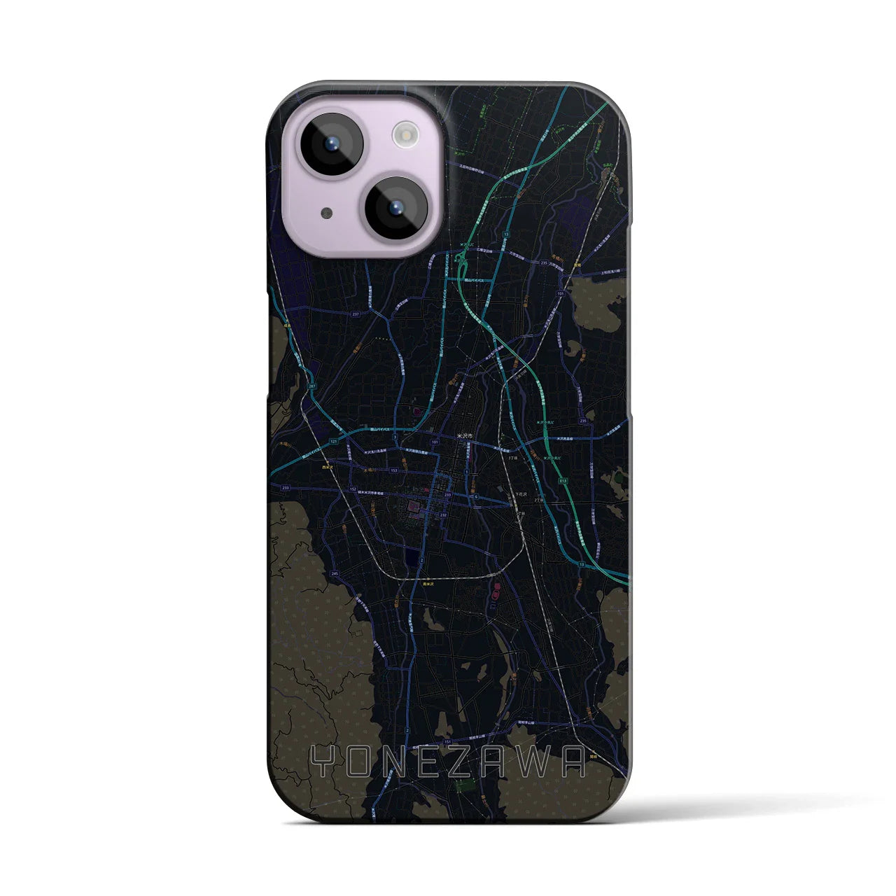 【米沢(山形県)】地図柄iPhoneケース(バックカバータイプ)
