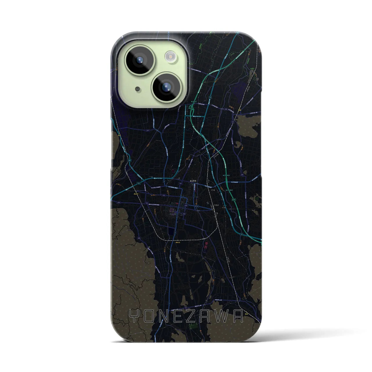 【米沢(山形県)】地図柄iPhoneケース(バックカバータイプ)