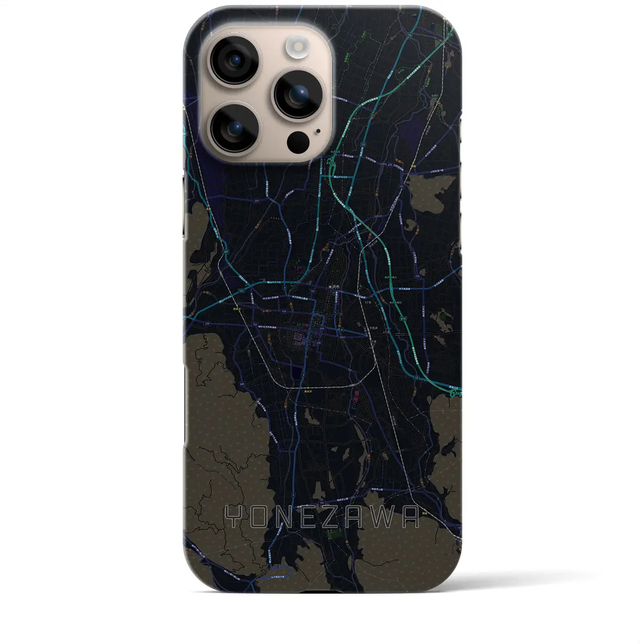 【米沢(山形県)】地図柄iPhoneケース(バックカバータイプ)