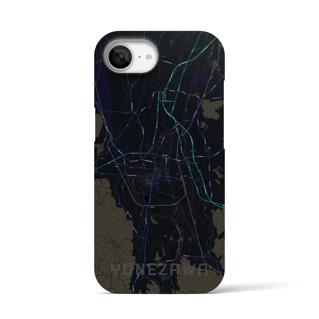 【米沢(山形県)】地図柄iPhoneケース(バックカバータイプ)
