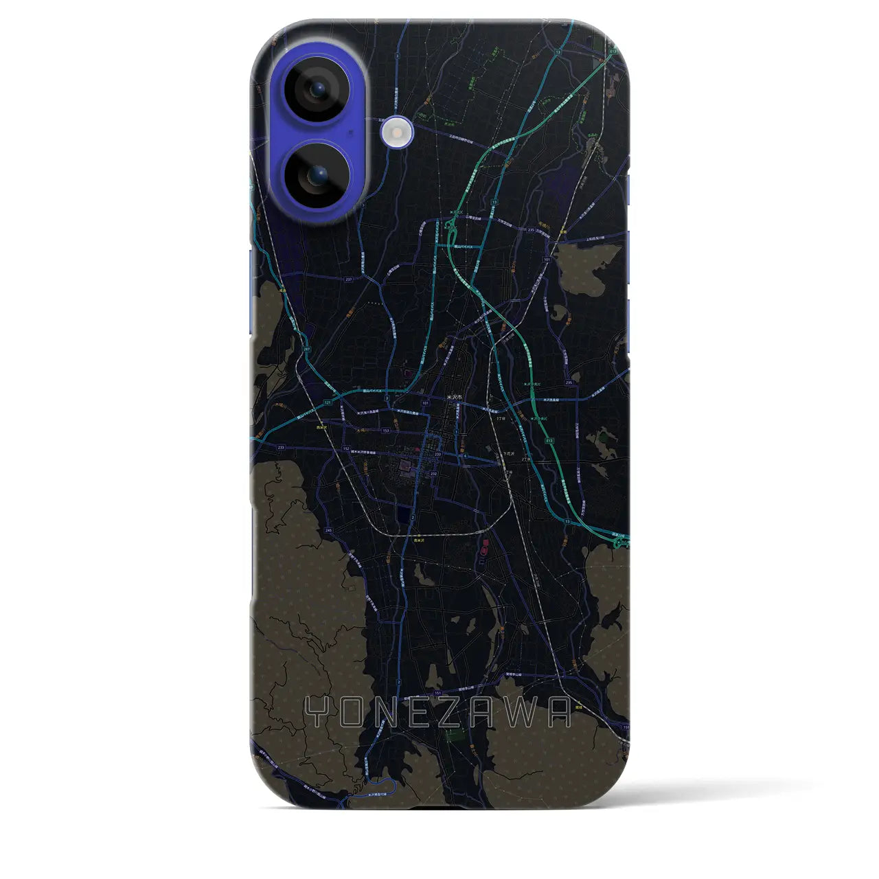 【米沢(山形県)】地図柄iPhoneケース(バックカバータイプ)