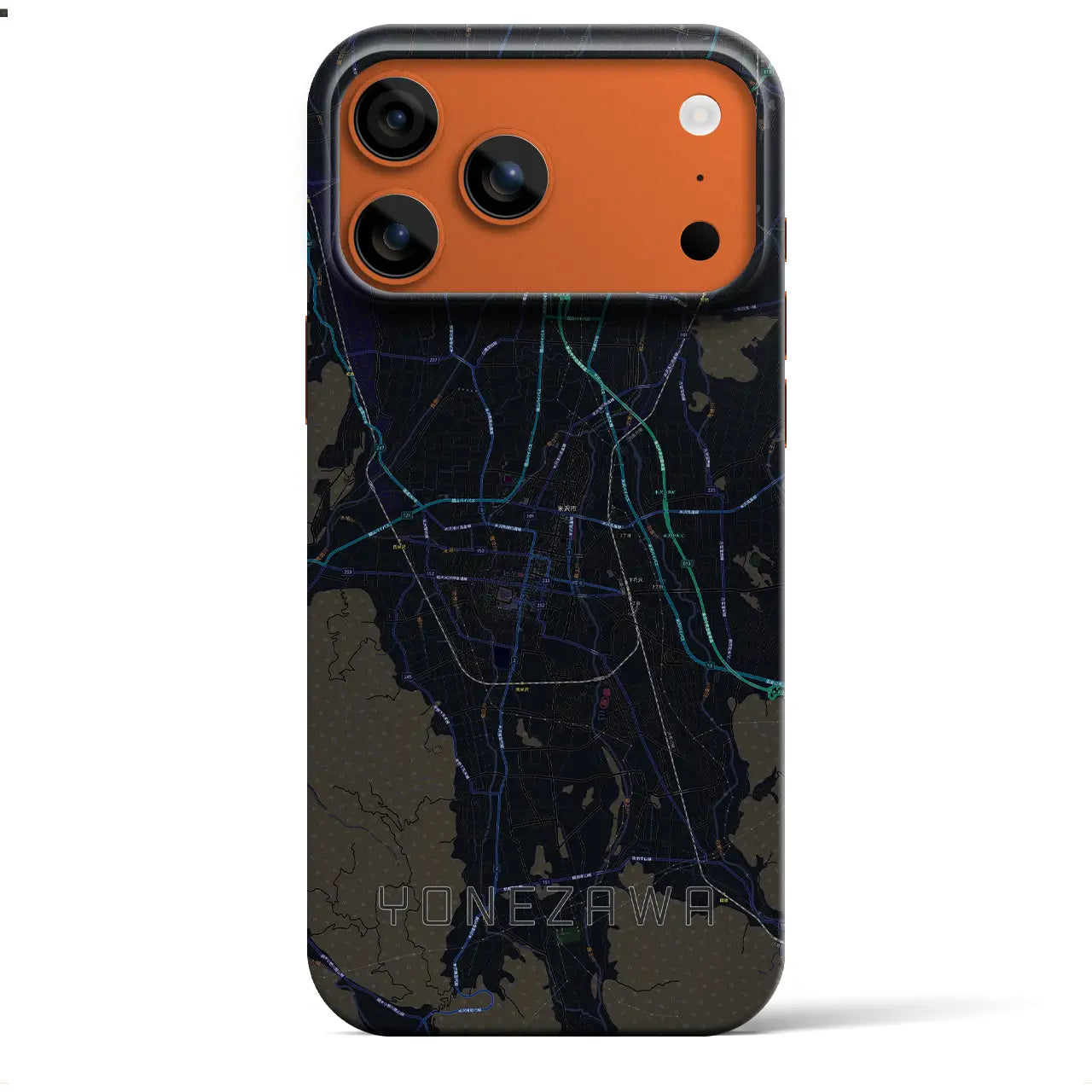 【米沢(山形県)】地図柄iPhoneケース(バックカバータイプ)