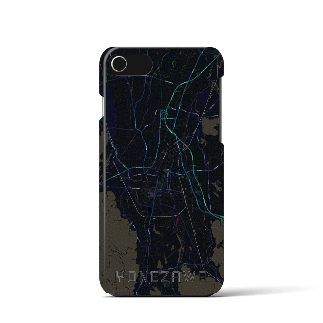 【米沢(山形県)】地図柄iPhoneケース(バックカバータイプ)