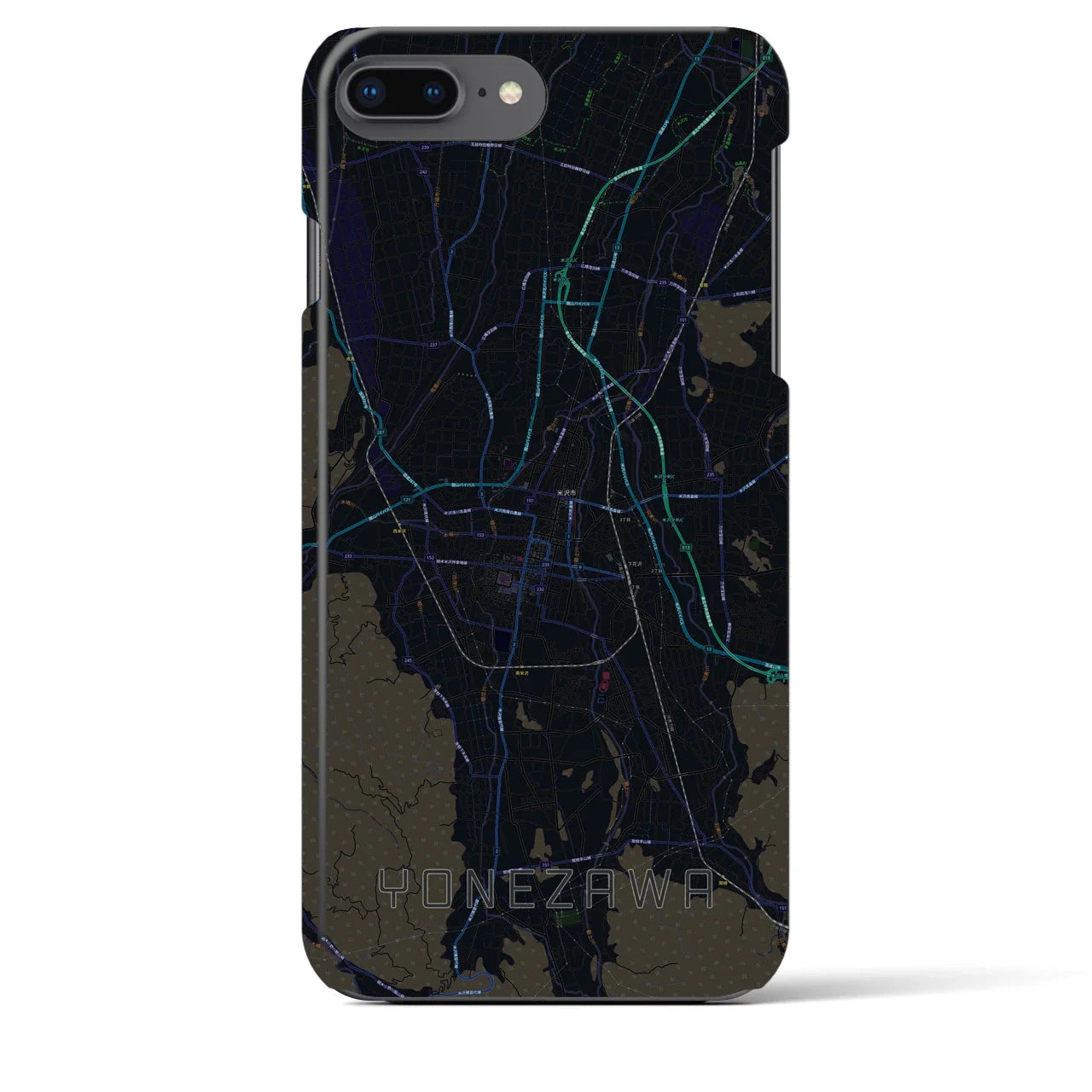【米沢(山形県)】地図柄iPhoneケース(バックカバータイプ)