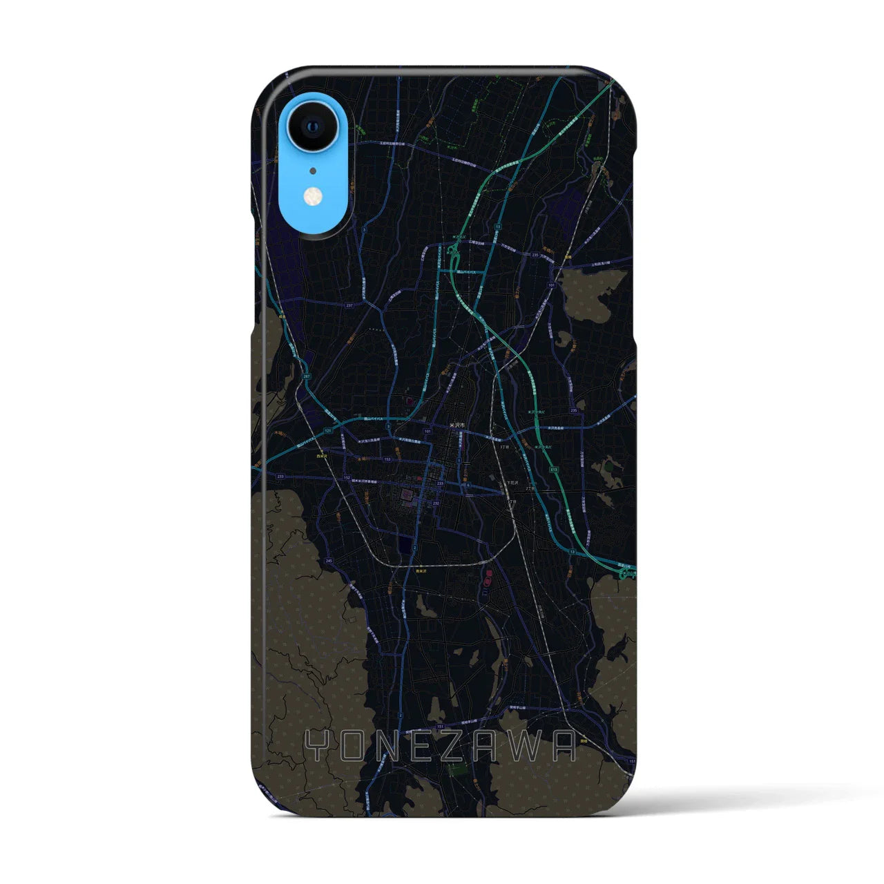 【米沢(山形県)】地図柄iPhoneケース(バックカバータイプ)