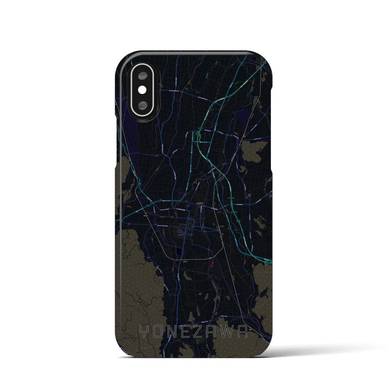 【米沢(山形県)】地図柄iPhoneケース(バックカバータイプ)