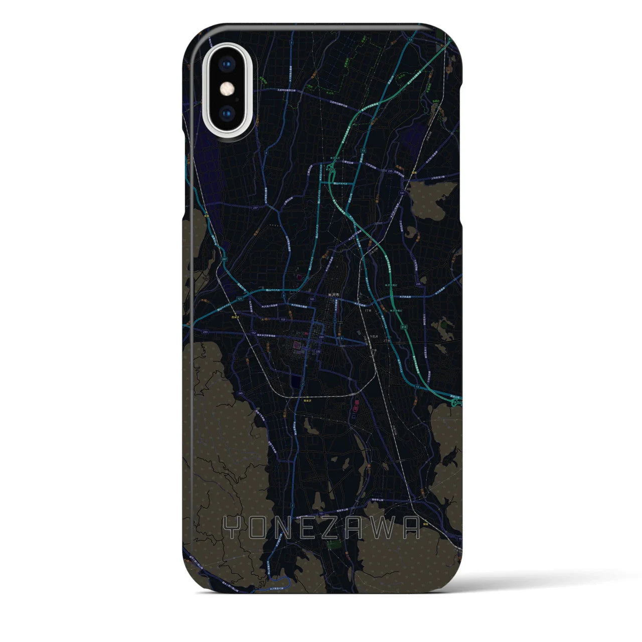 【米沢(山形県)】地図柄iPhoneケース(バックカバータイプ)
