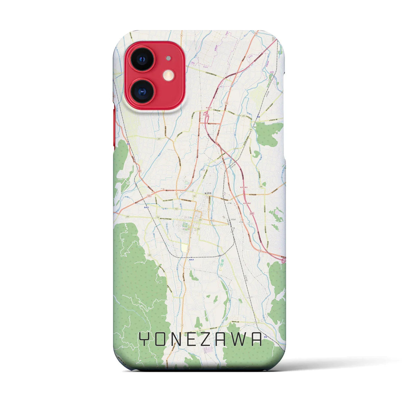 【米沢(山形県)】地図柄iPhoneケース(バックカバータイプ)