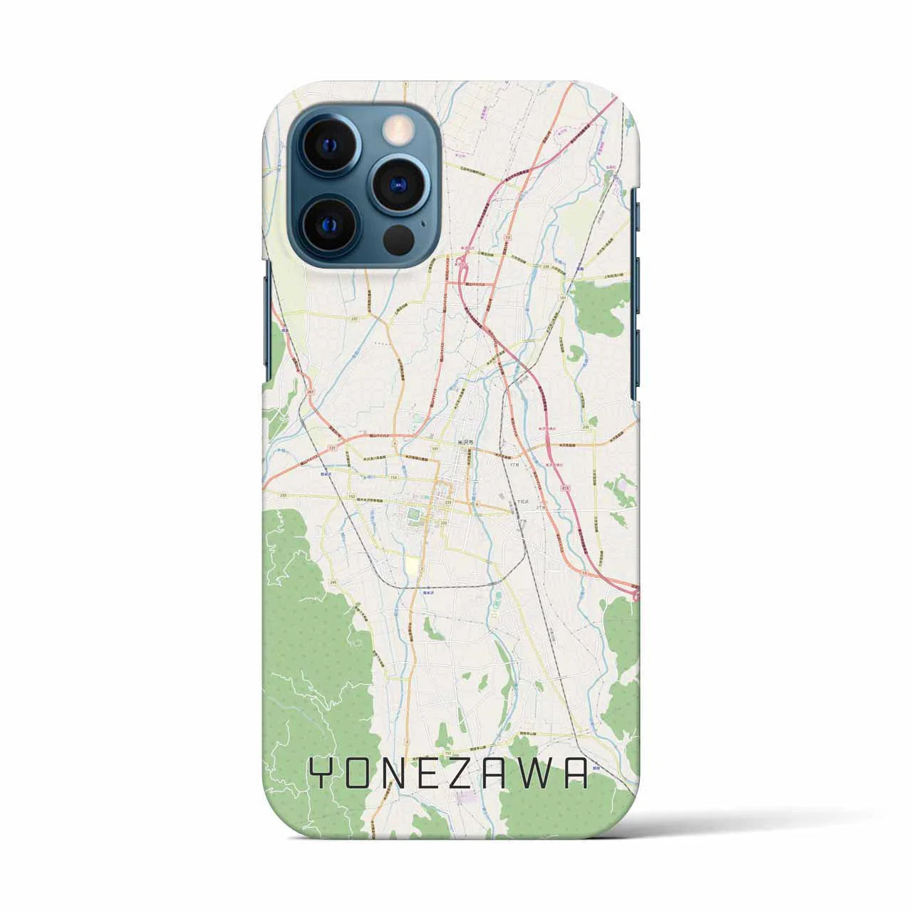【米沢(山形県)】地図柄iPhoneケース(バックカバータイプ)
