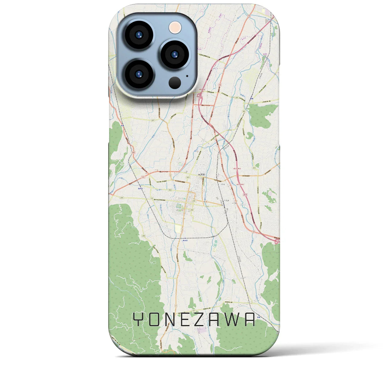 【米沢(山形県)】地図柄iPhoneケース(バックカバータイプ)