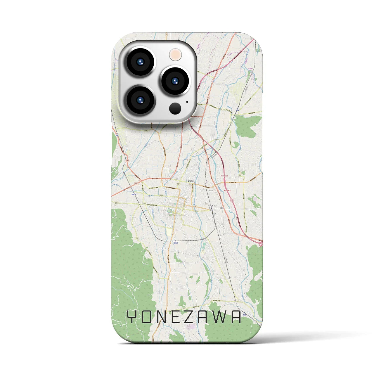 【米沢(山形県)】地図柄iPhoneケース(バックカバータイプ)