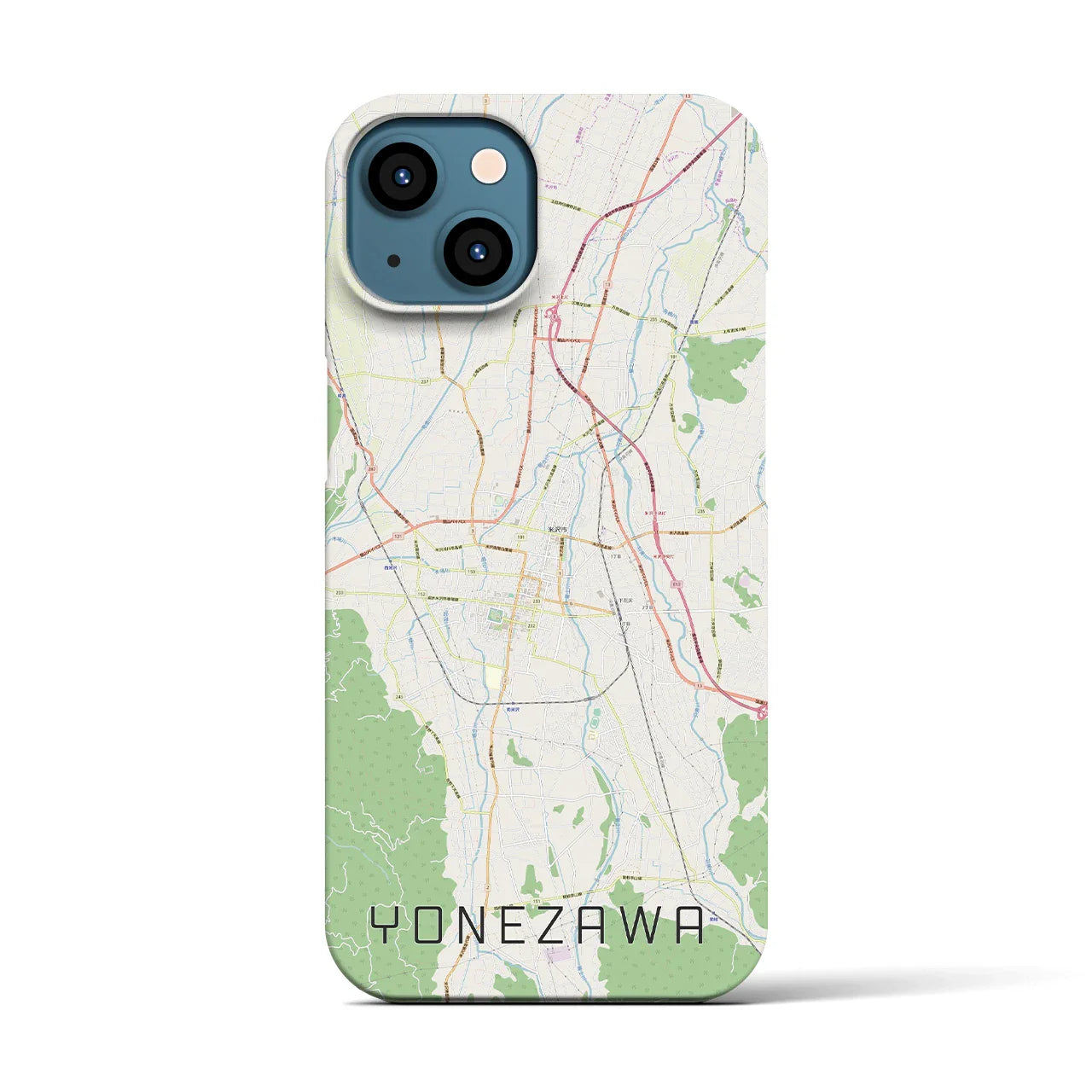 【米沢(山形県)】地図柄iPhoneケース(バックカバータイプ)