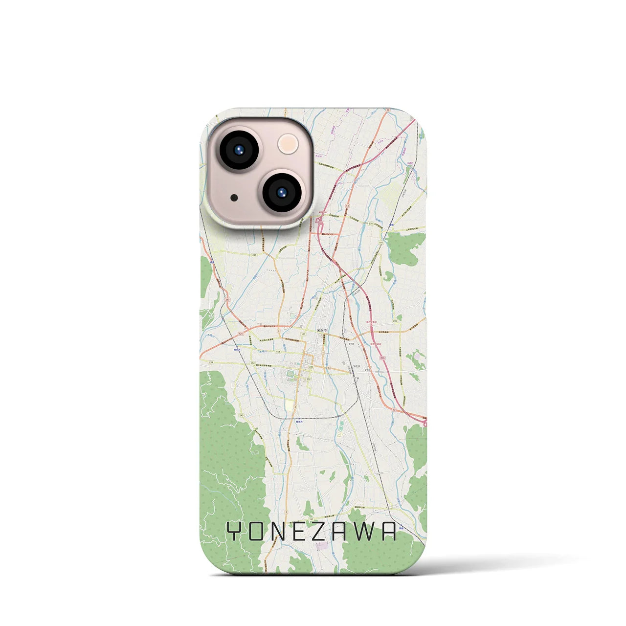 【米沢(山形県)】地図柄iPhoneケース(バックカバータイプ)