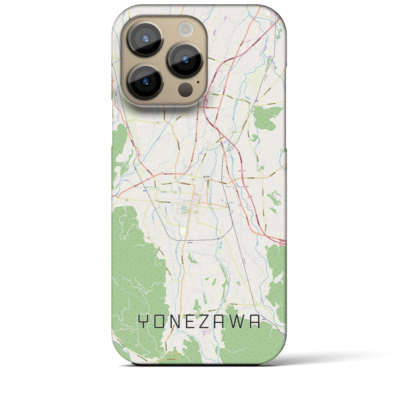 【米沢(山形県)】地図柄iPhoneケース(バックカバータイプ)