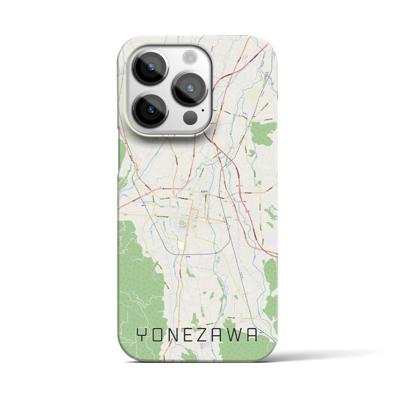 【米沢(山形県)】地図柄iPhoneケース(バックカバータイプ)