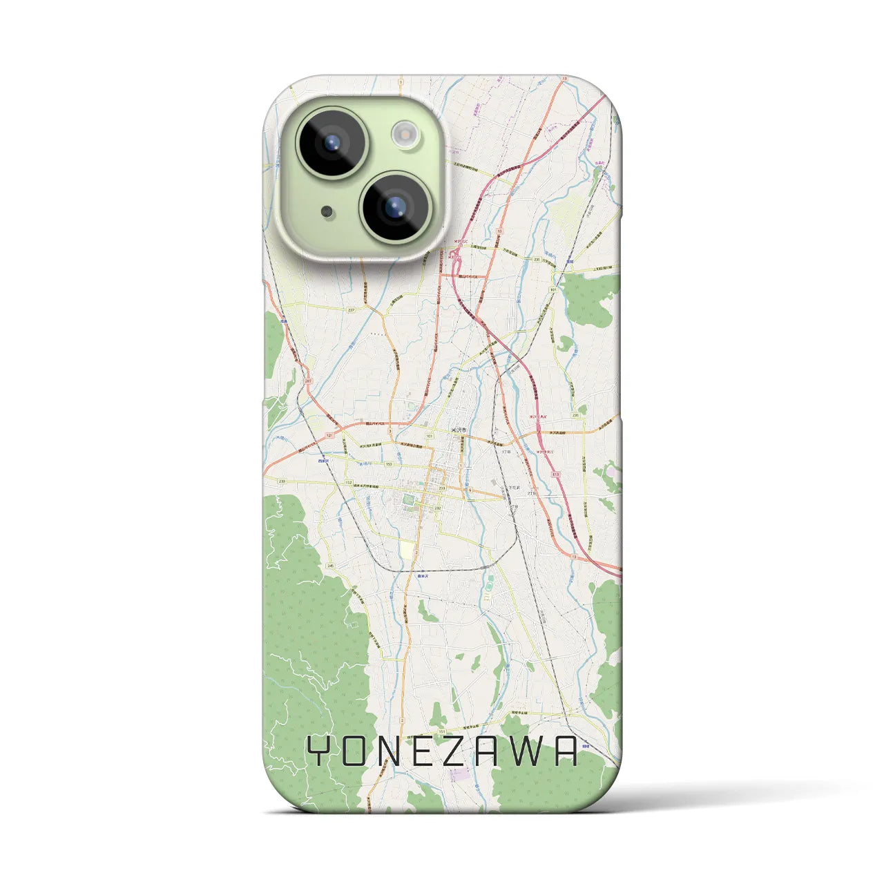 【米沢(山形県)】地図柄iPhoneケース(バックカバータイプ)