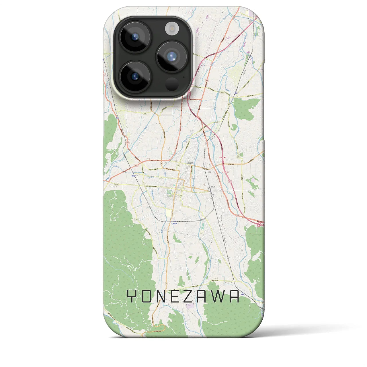 【米沢(山形県)】地図柄iPhoneケース(バックカバータイプ)