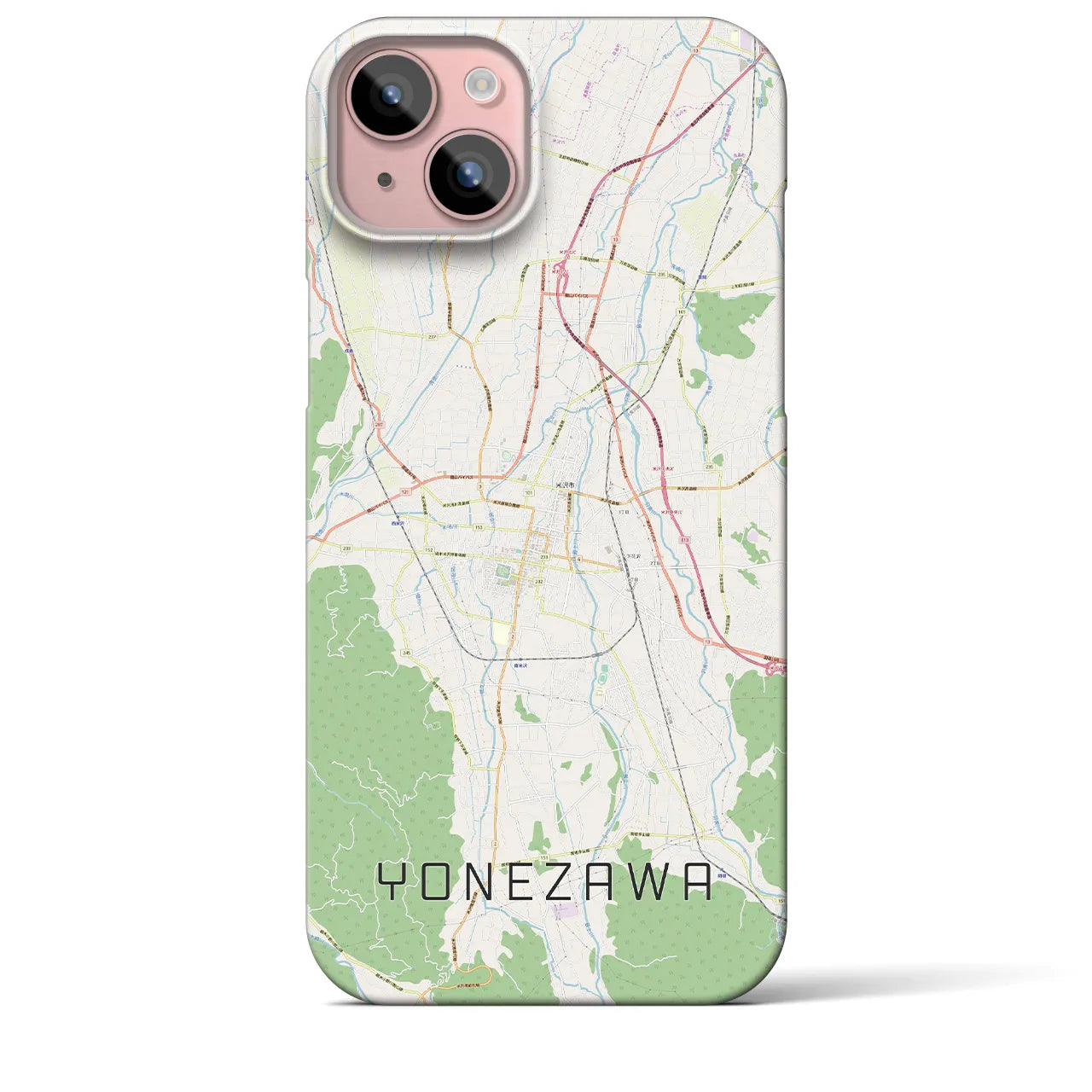 【米沢(山形県)】地図柄iPhoneケース(バックカバータイプ)
