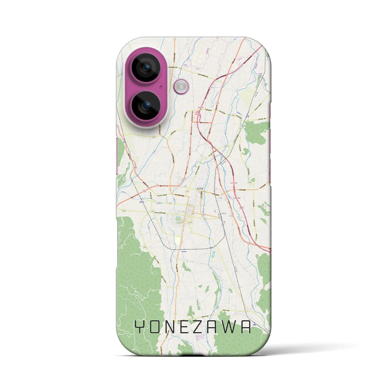 【米沢(山形県)】地図柄iPhoneケース(バックカバータイプ)