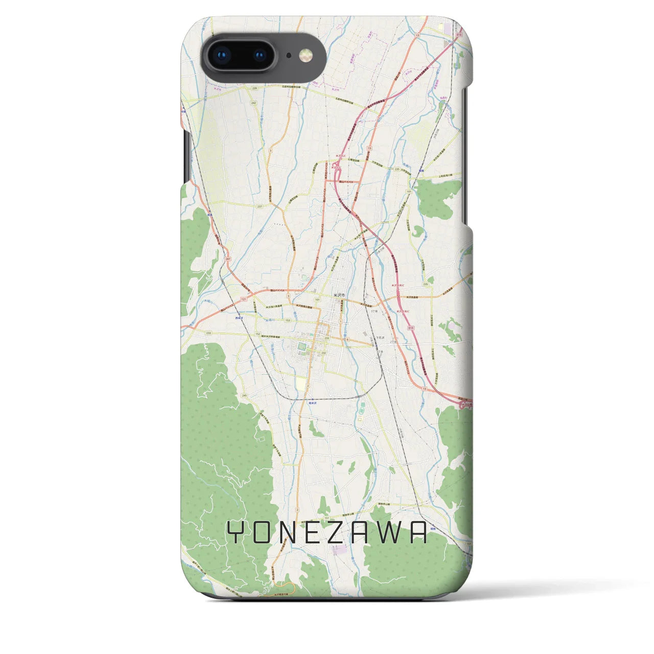 【米沢(山形県)】地図柄iPhoneケース(バックカバータイプ)