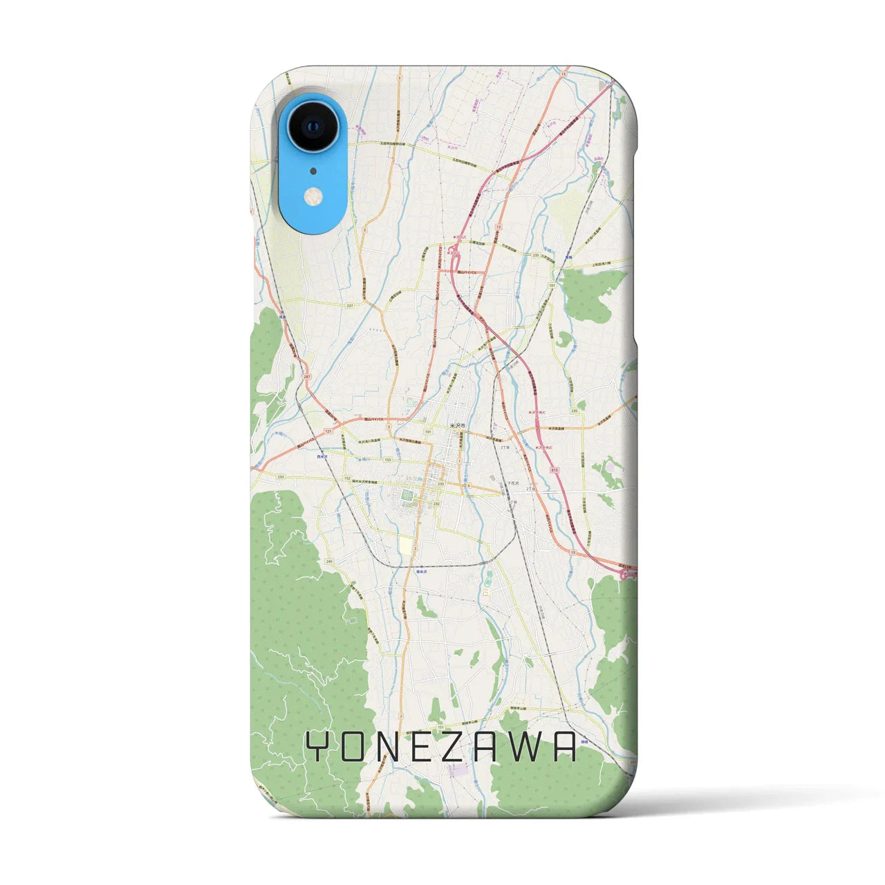【米沢(山形県)】地図柄iPhoneケース(バックカバータイプ)