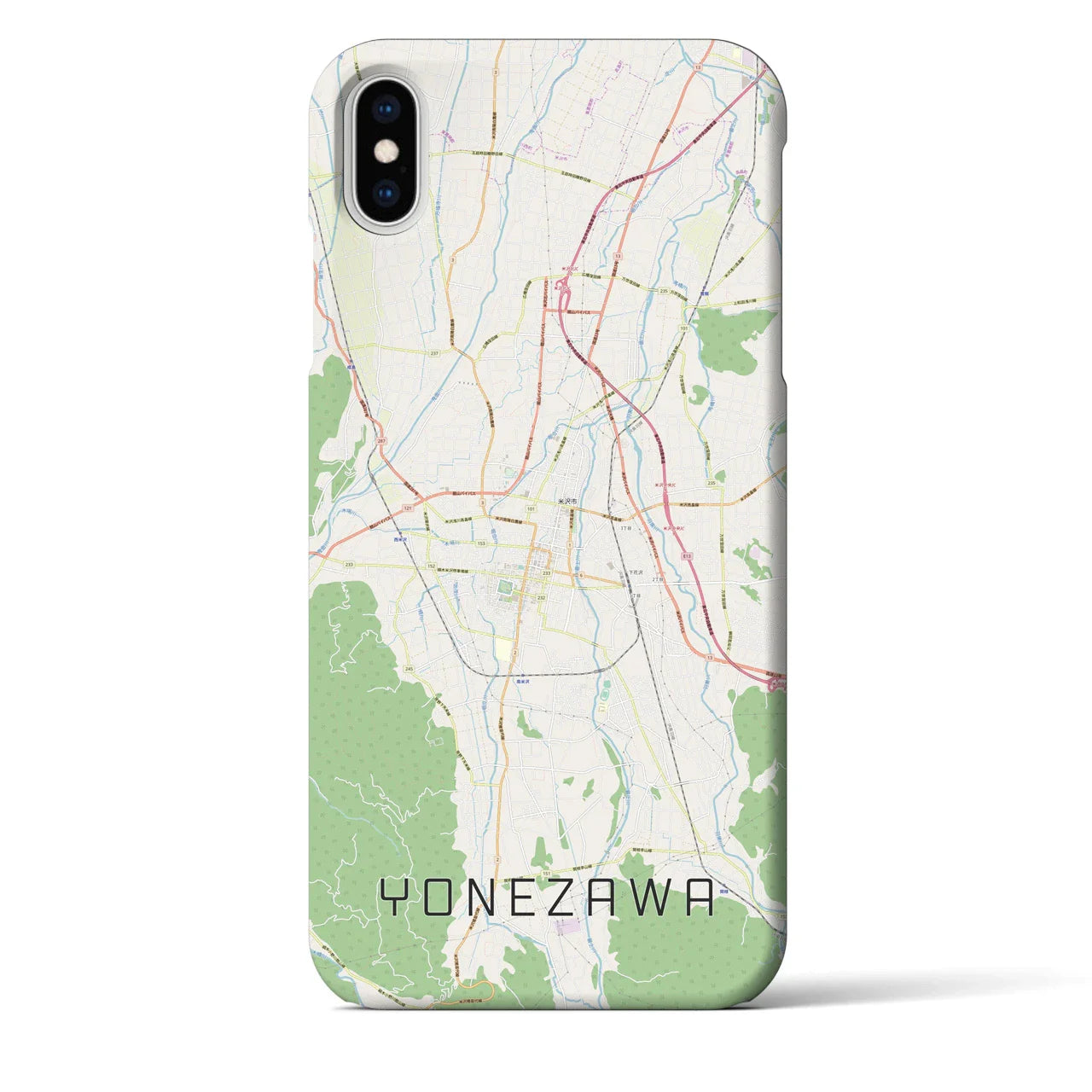 【米沢(山形県)】地図柄iPhoneケース(バックカバータイプ)