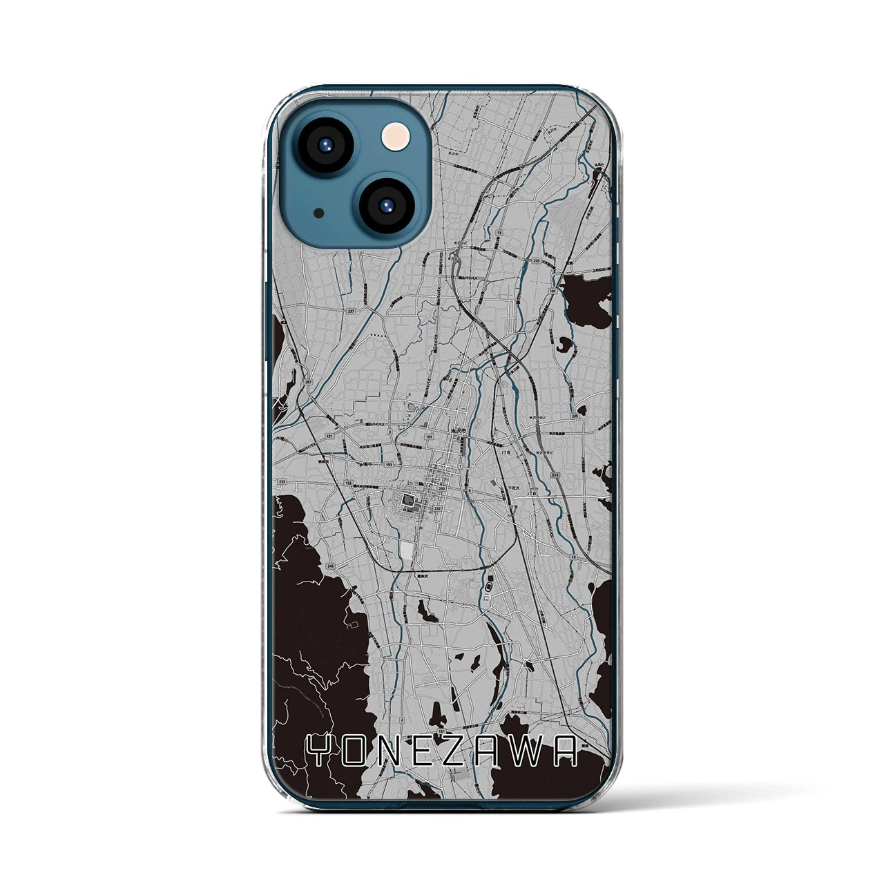 【米沢(山形県)】地図柄iPhoneケース(クリアタイプ)