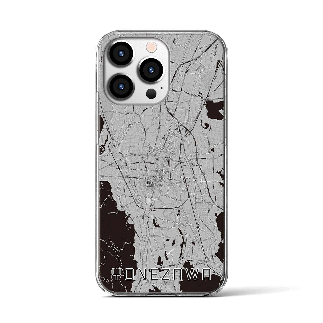 【米沢(山形県)】地図柄iPhoneケース(クリアタイプ)