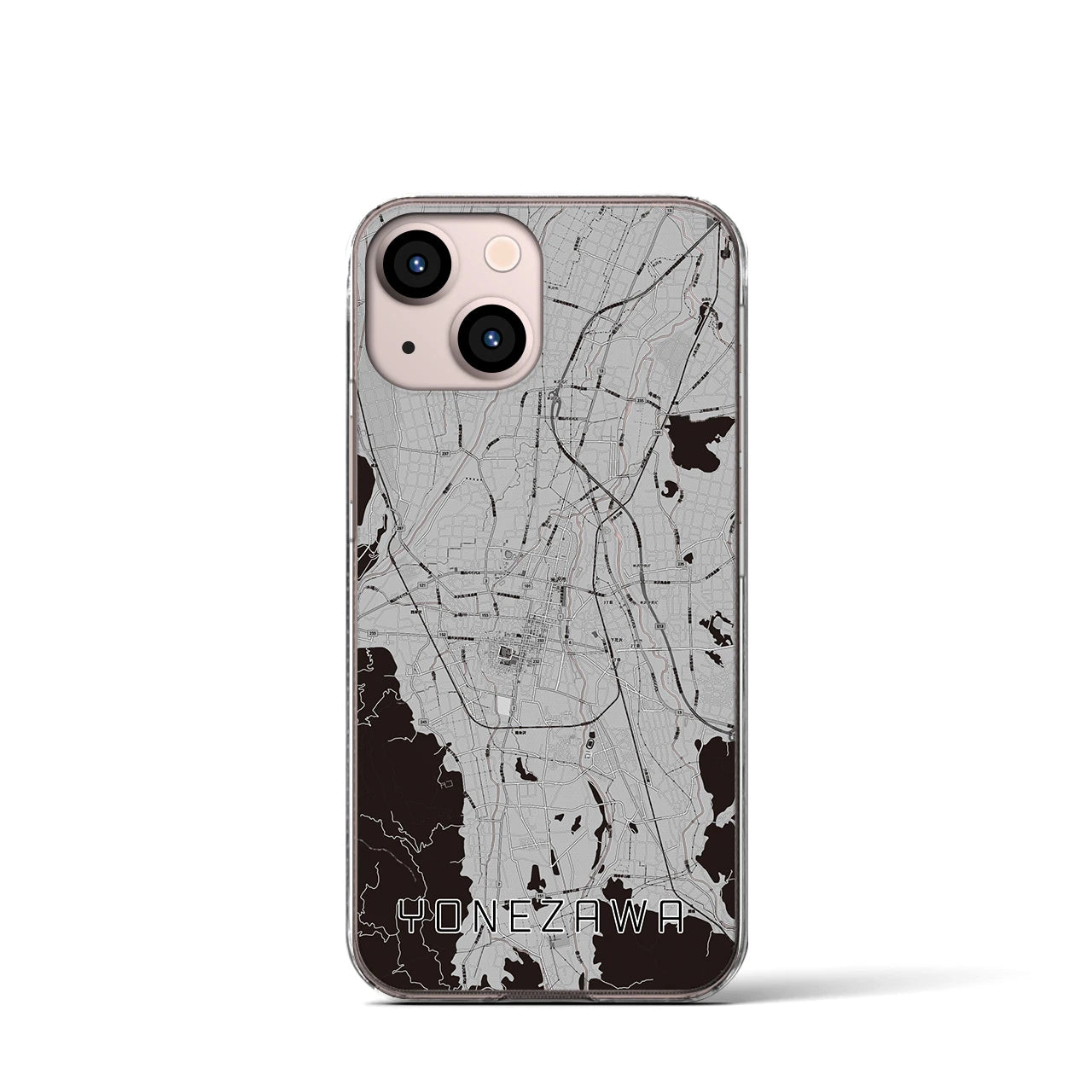 【米沢(山形県)】地図柄iPhoneケース(クリアタイプ)