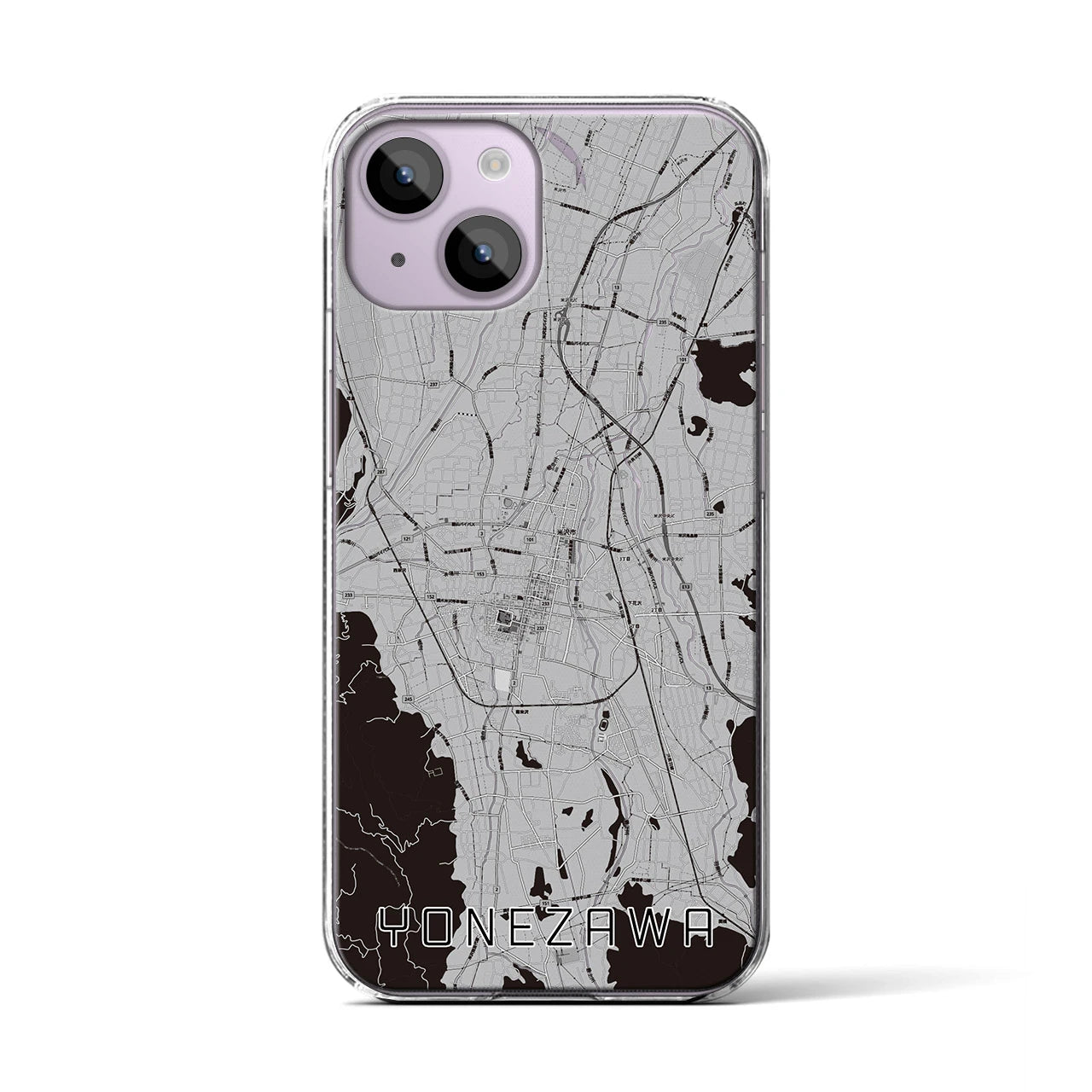 【米沢(山形県)】地図柄iPhoneケース(クリアタイプ)