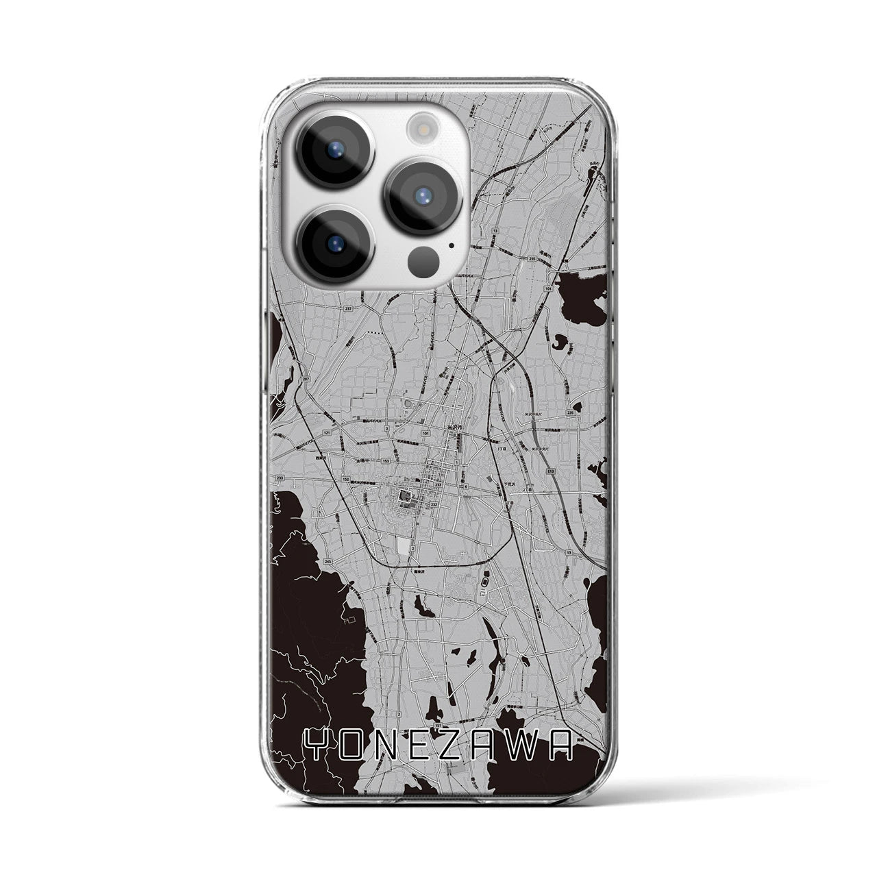 【米沢(山形県)】地図柄iPhoneケース(クリアタイプ)