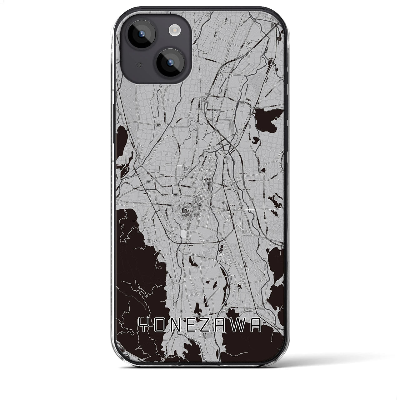 【米沢(山形県)】地図柄iPhoneケース(クリアタイプ)