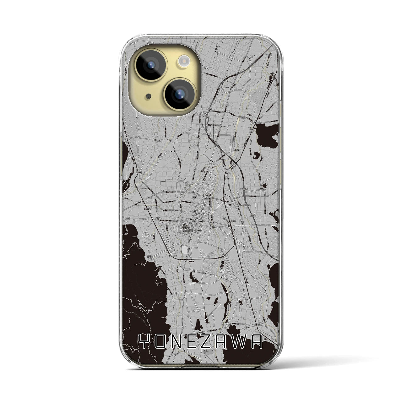 【米沢(山形県)】地図柄iPhoneケース(クリアタイプ)