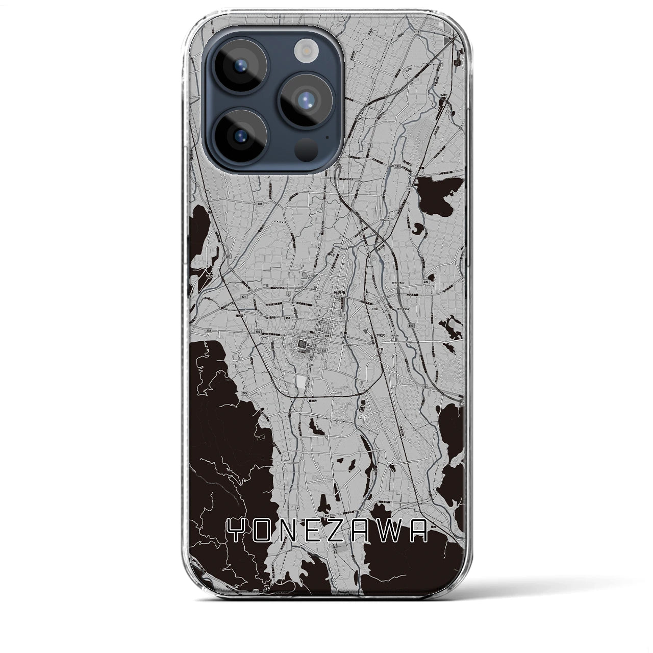 【米沢(山形県)】地図柄iPhoneケース(クリアタイプ)