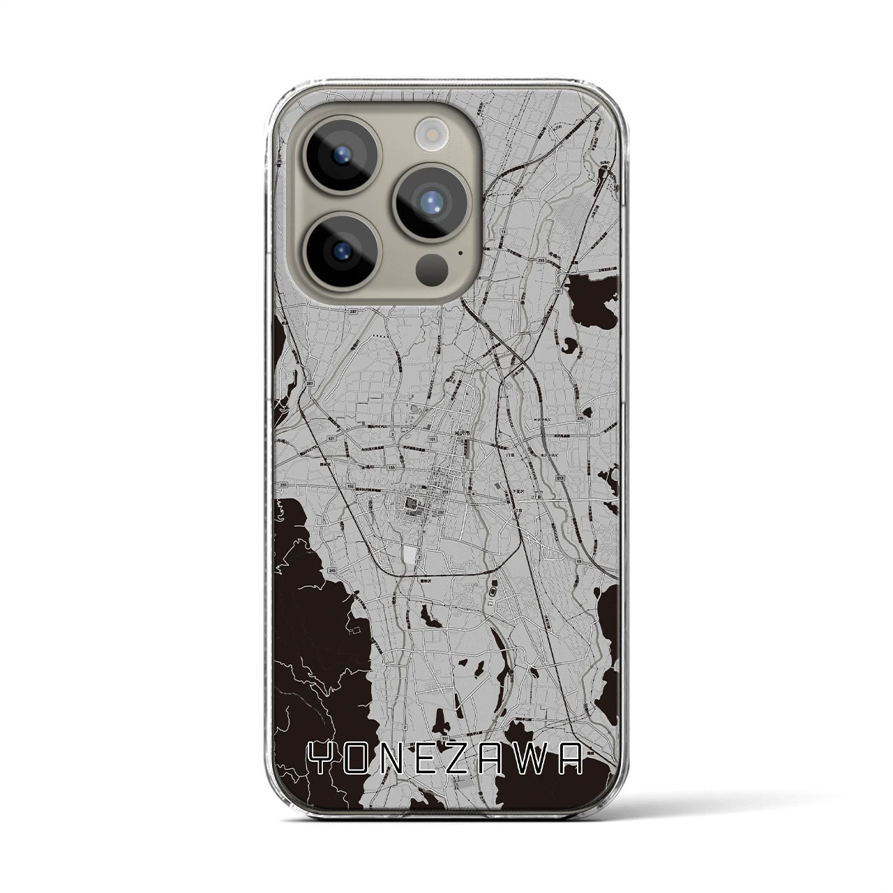 【米沢(山形県)】地図柄iPhoneケース(クリアタイプ)