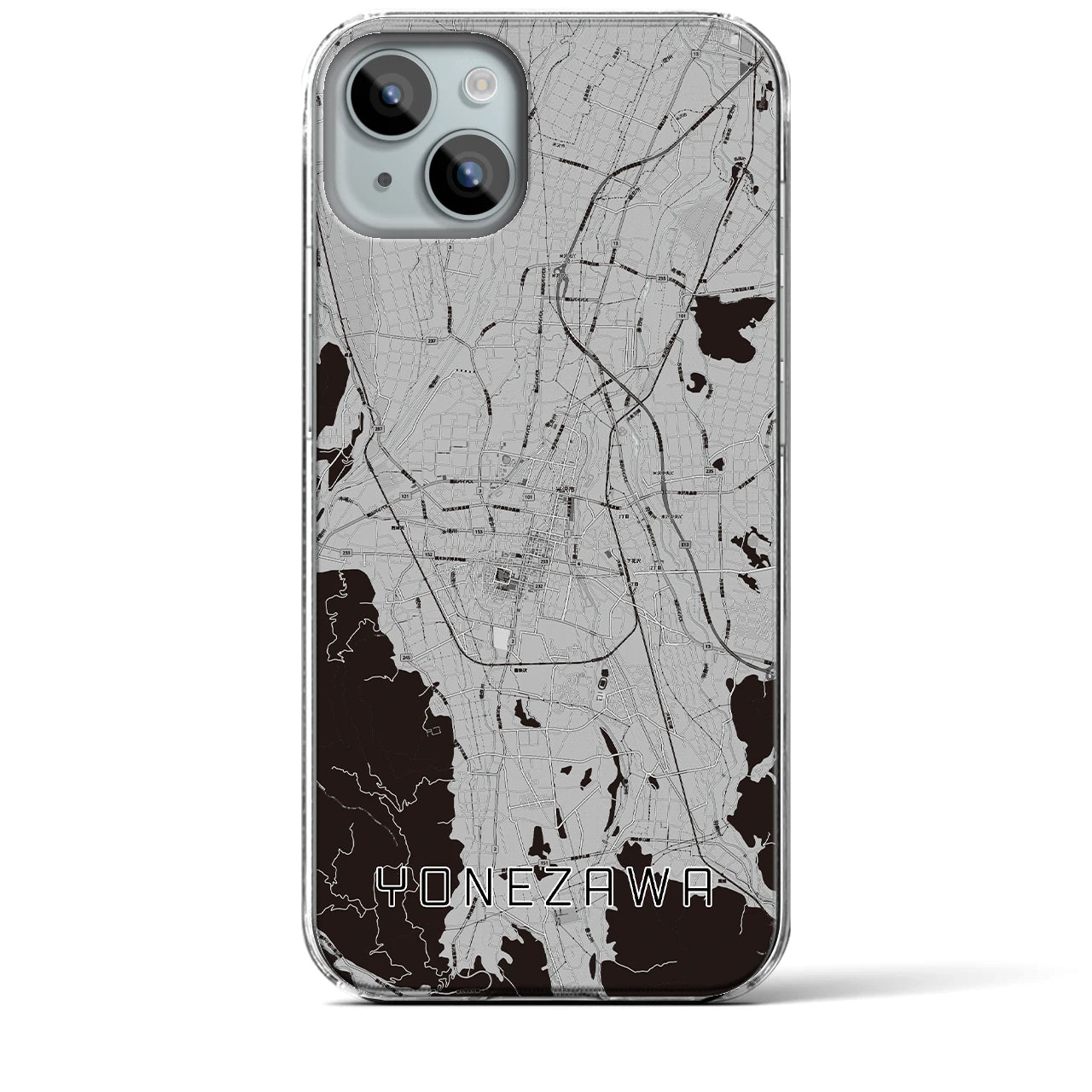 【米沢(山形県)】地図柄iPhoneケース(クリアタイプ)