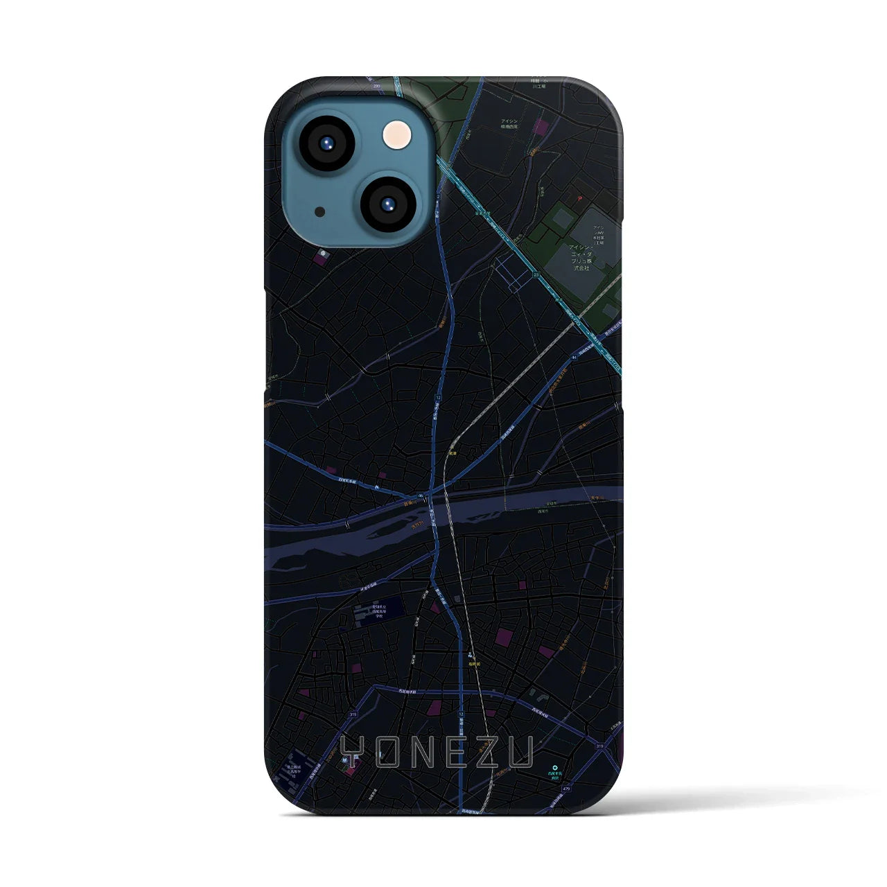 【米津(愛知県)】地図柄iPhoneケース(バックカバータイプ)