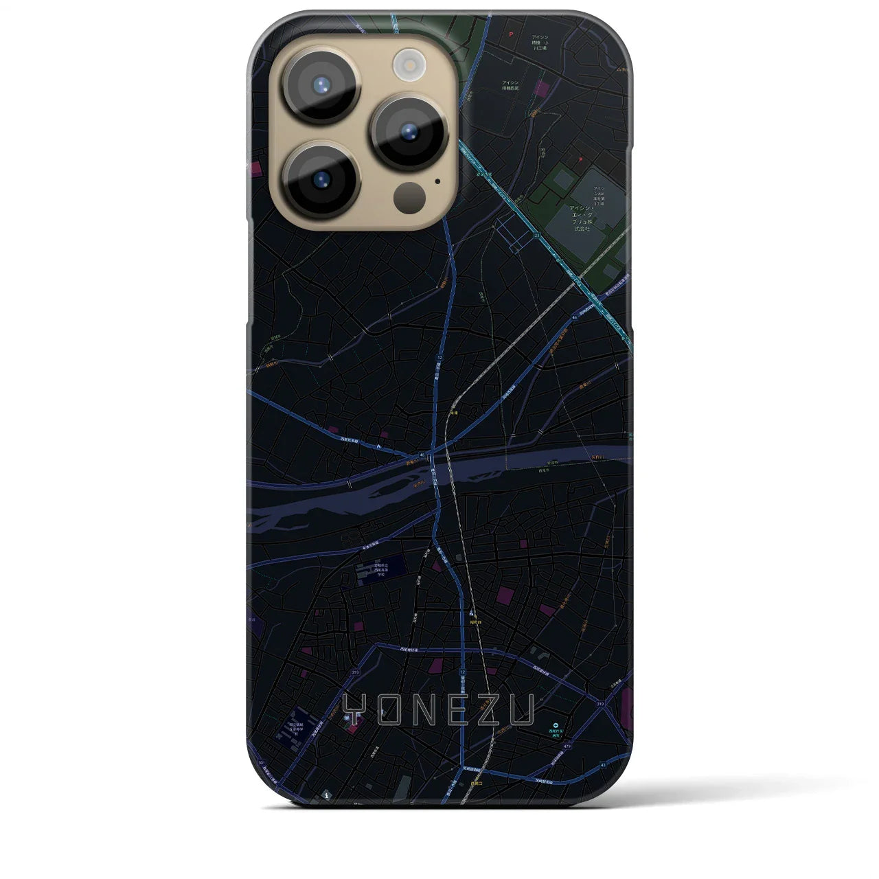 【米津(愛知県)】地図柄iPhoneケース(バックカバータイプ)