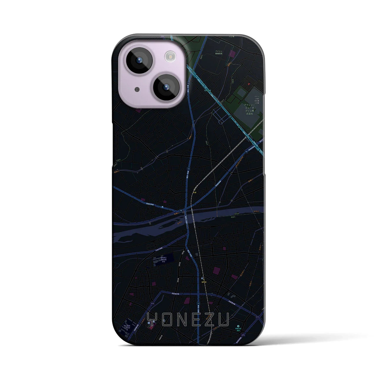 【米津(愛知県)】地図柄iPhoneケース(バックカバータイプ)