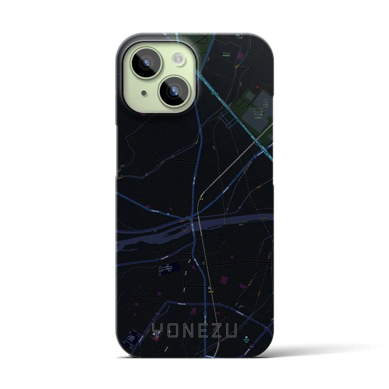 【米津(愛知県)】地図柄iPhoneケース(バックカバータイプ)
