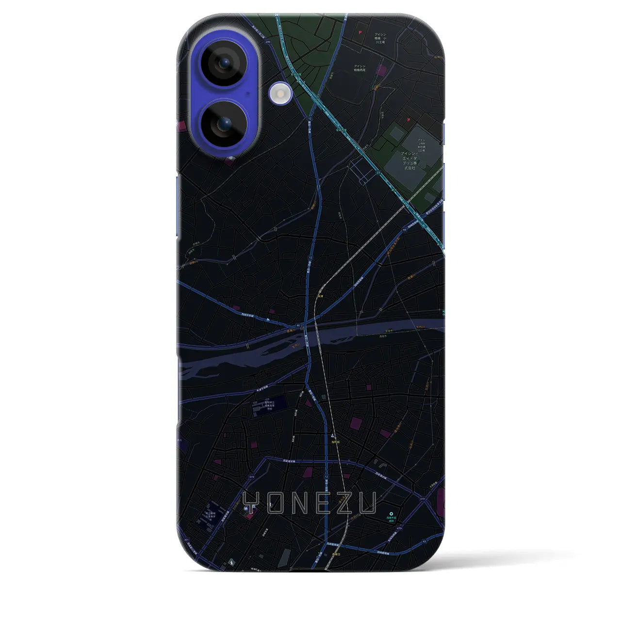 【米津(愛知県)】地図柄iPhoneケース(バックカバータイプ)