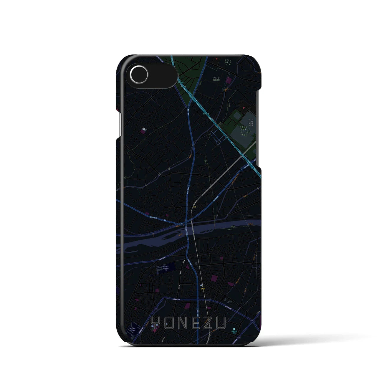 【米津(愛知県)】地図柄iPhoneケース(バックカバータイプ)