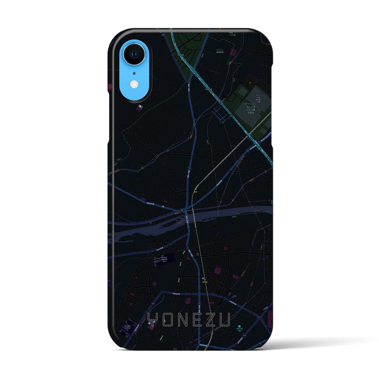 【米津(愛知県)】地図柄iPhoneケース(バックカバータイプ)