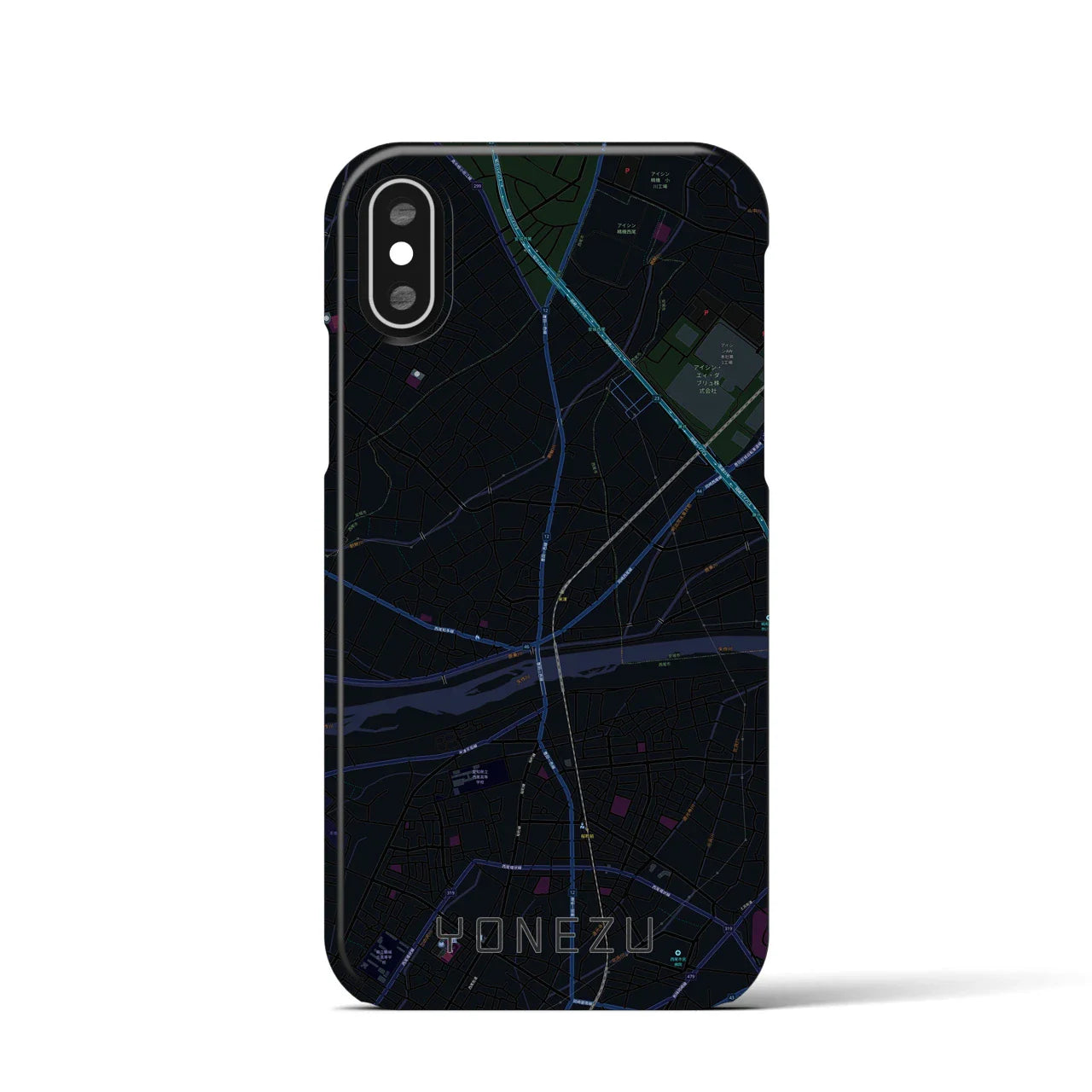 【米津(愛知県)】地図柄iPhoneケース(バックカバータイプ)