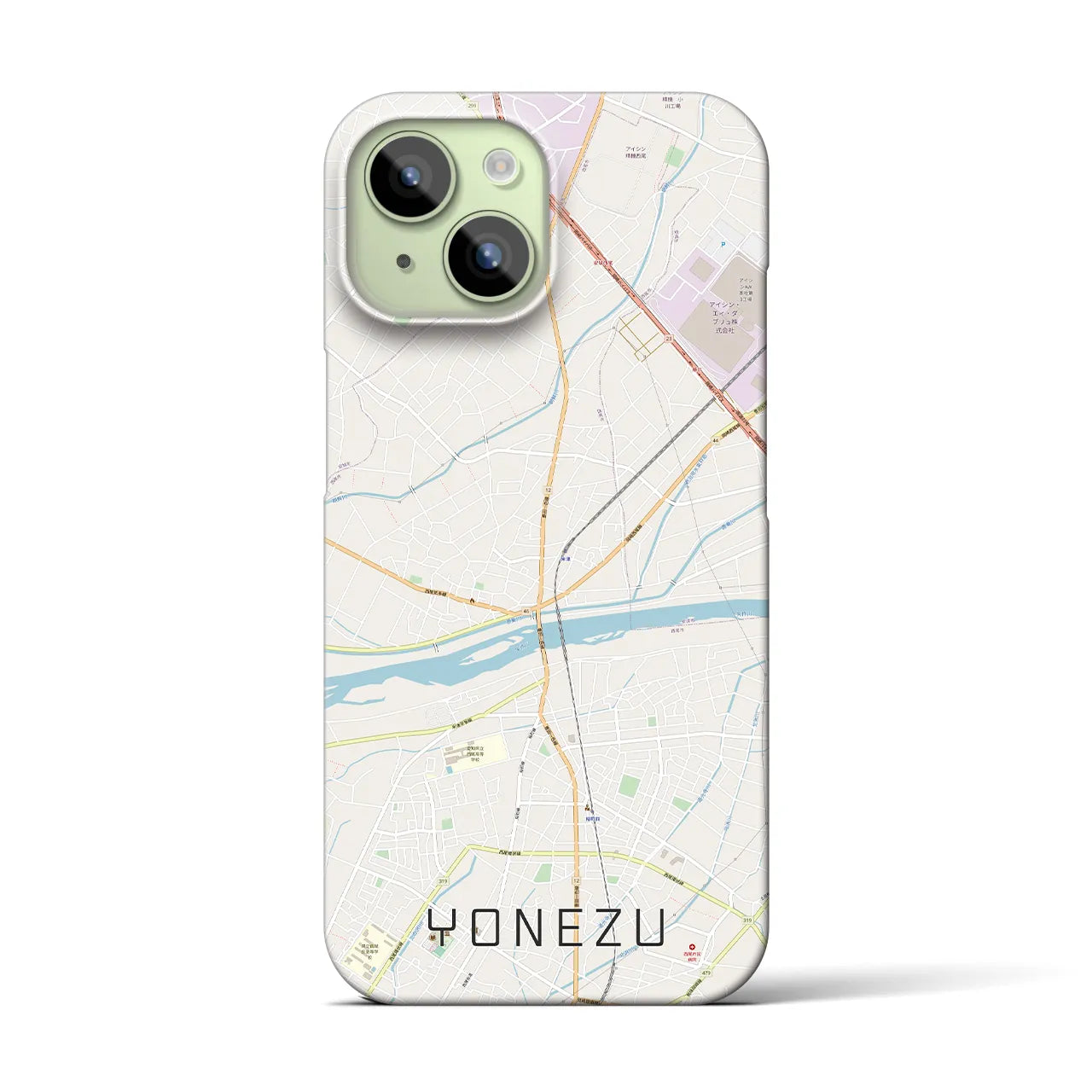 【米津(愛知県)】地図柄iPhoneケース(バックカバータイプ)